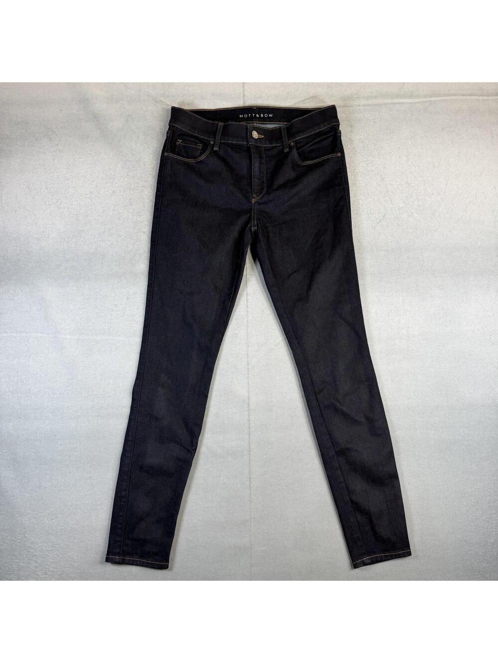 Mott and Bow Mid Rise Skinny Jeans Womens 27x28 Blue Dark Wash Denim Stretch